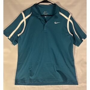 Nike Men's Dri-Fit Gameday Team Training Athletic Polo Shirt Teal/Blue Size M